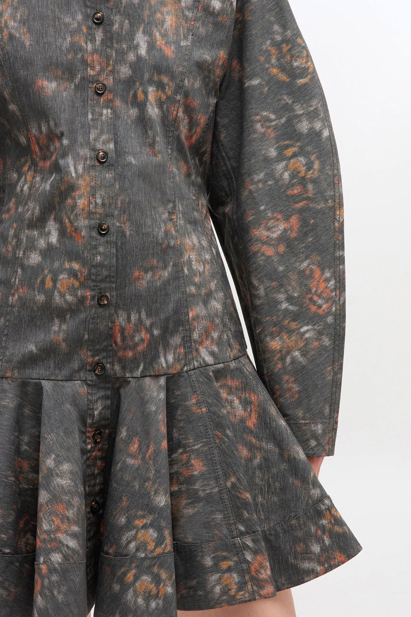 Ganni - Women -Black Floral Shirt Dress