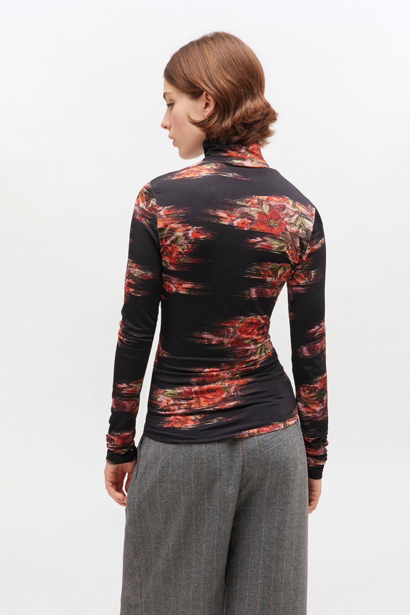 Ganni - Women- Floral Printed Jersey Turtleneck