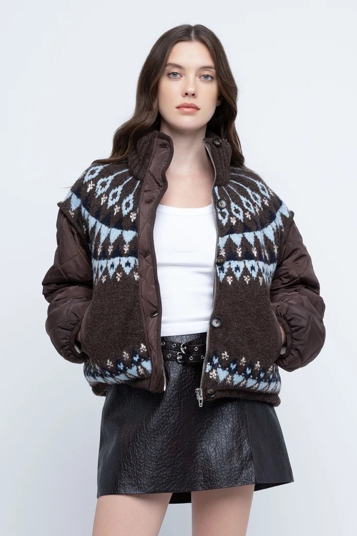 Blank NYC - Women - Brown Side Quest Sweater Puffer