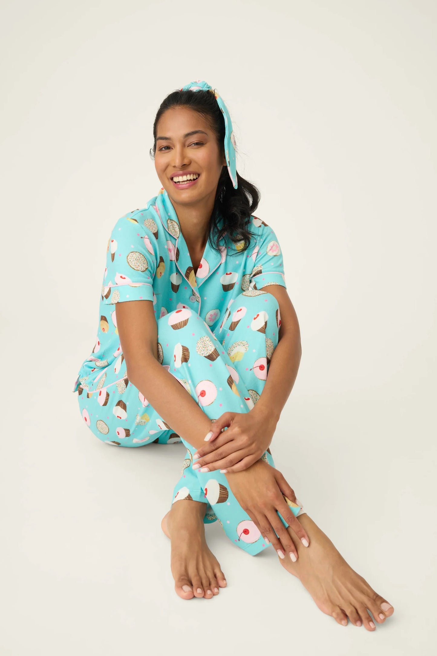 P.J Salvage - Women - Sweet Life Cupcake Print 3-Piece PJ Set