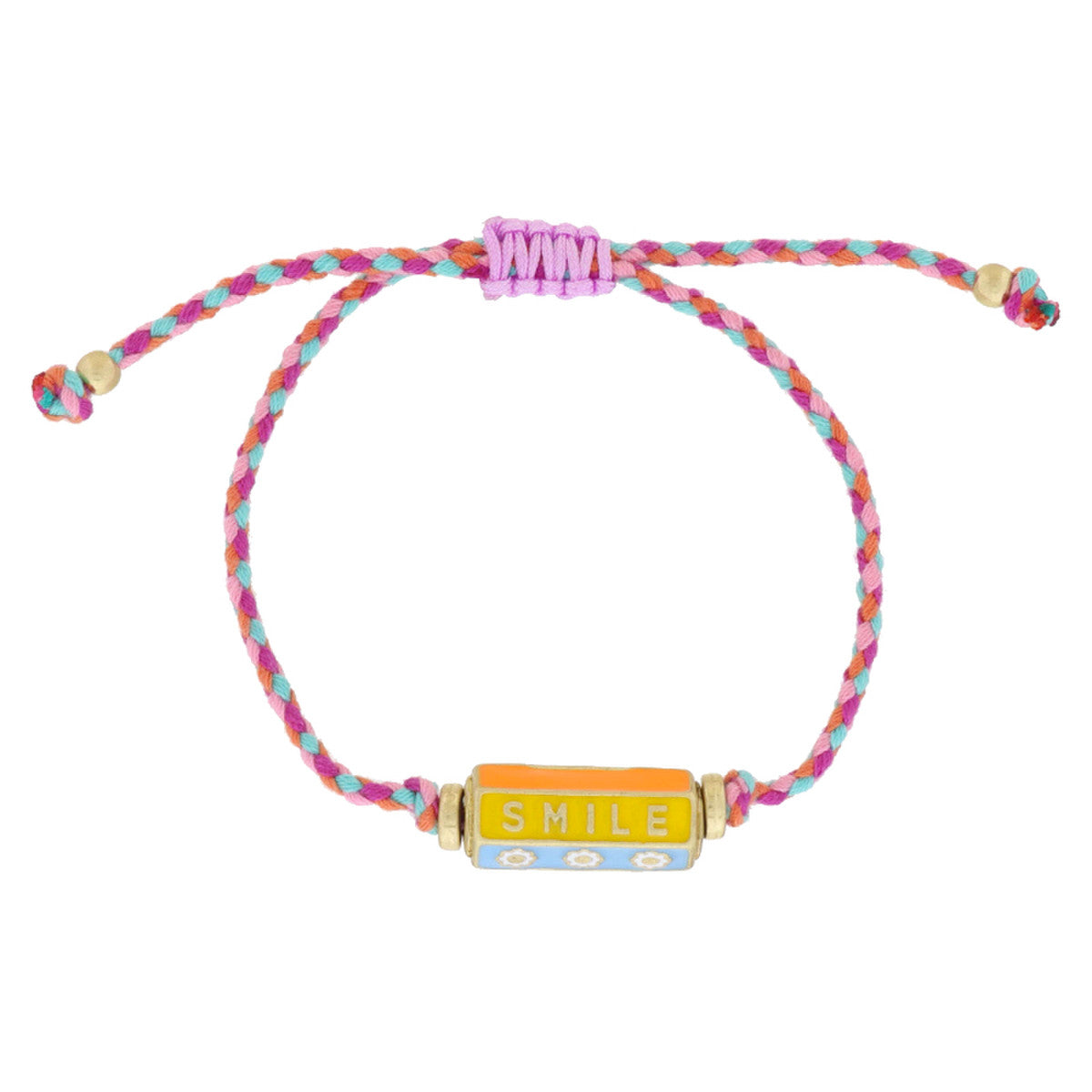 Guys N Gals - 6 Sided Enamel Cylinder Bar SMILE Bracelet