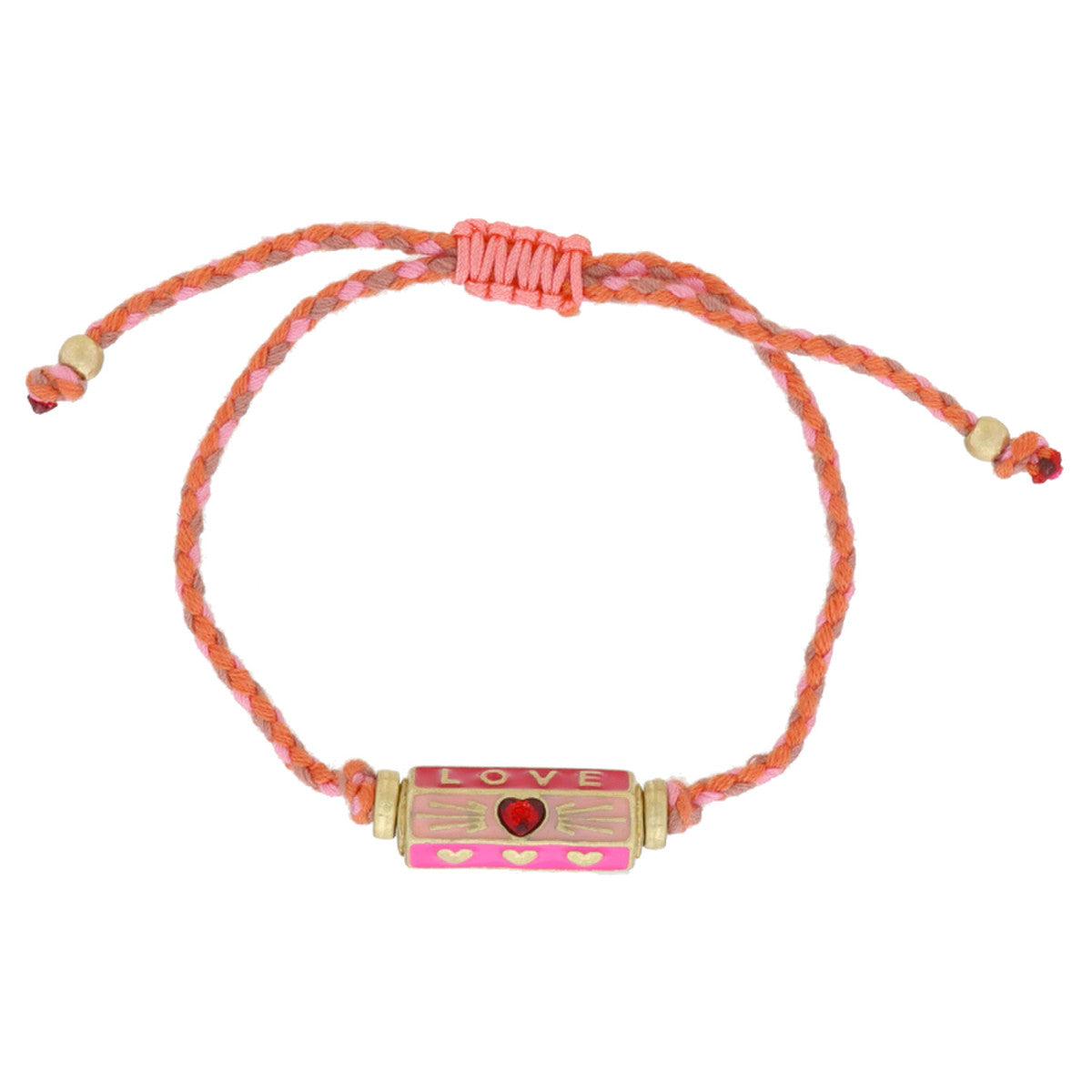 Guys N Gals - 6 Sided Enamel Cylinder Bar "LOVE" Bracelet