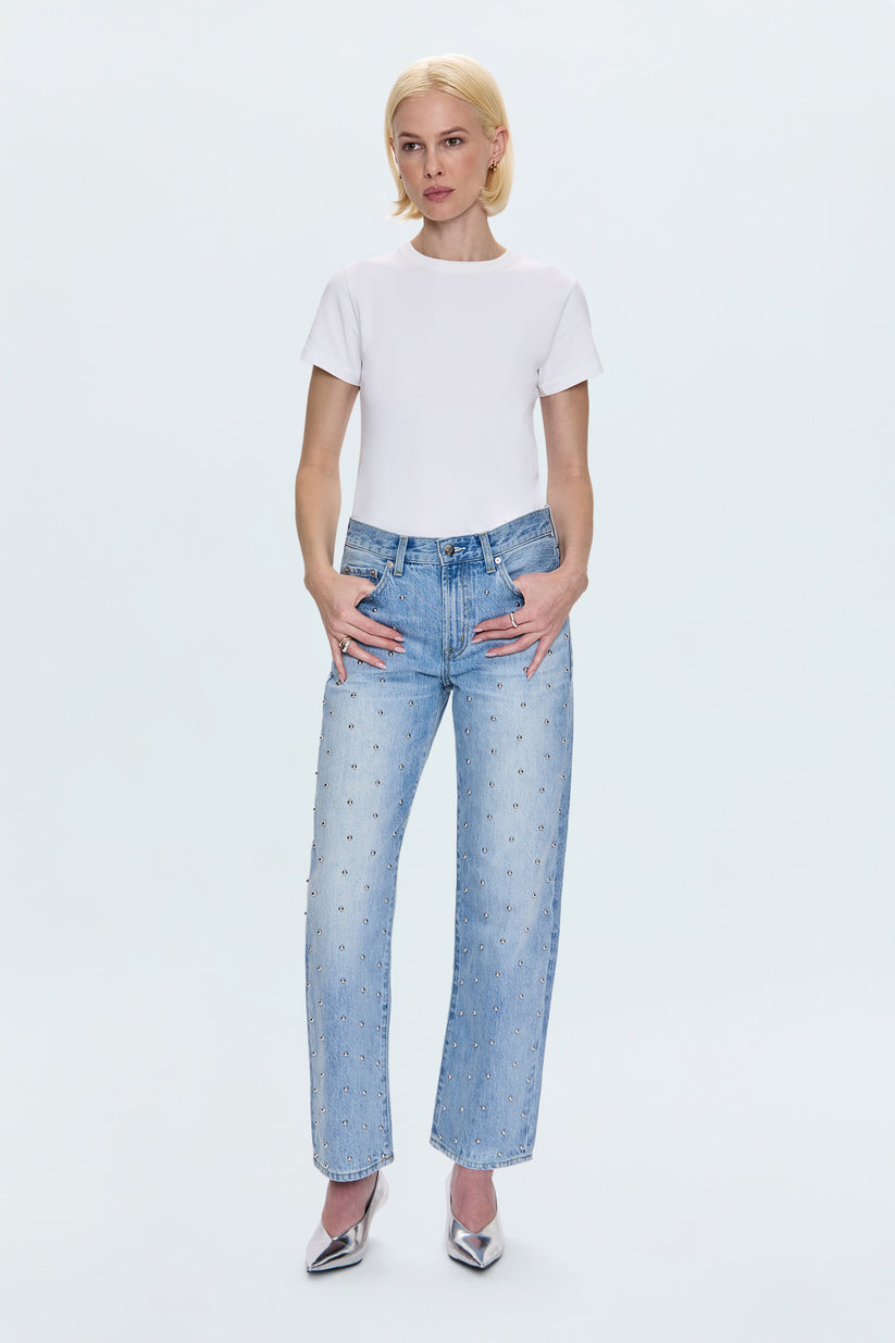 Pistola - Women - Aries Lexi Mid Rise Bowed Straight Jean