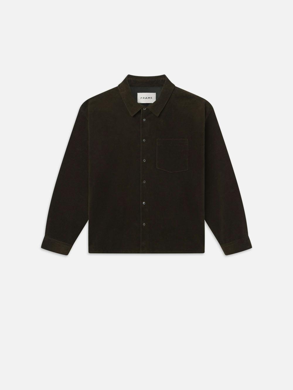 Frame - Men - Dark Olive Relaxed Corduroy Overshirt
