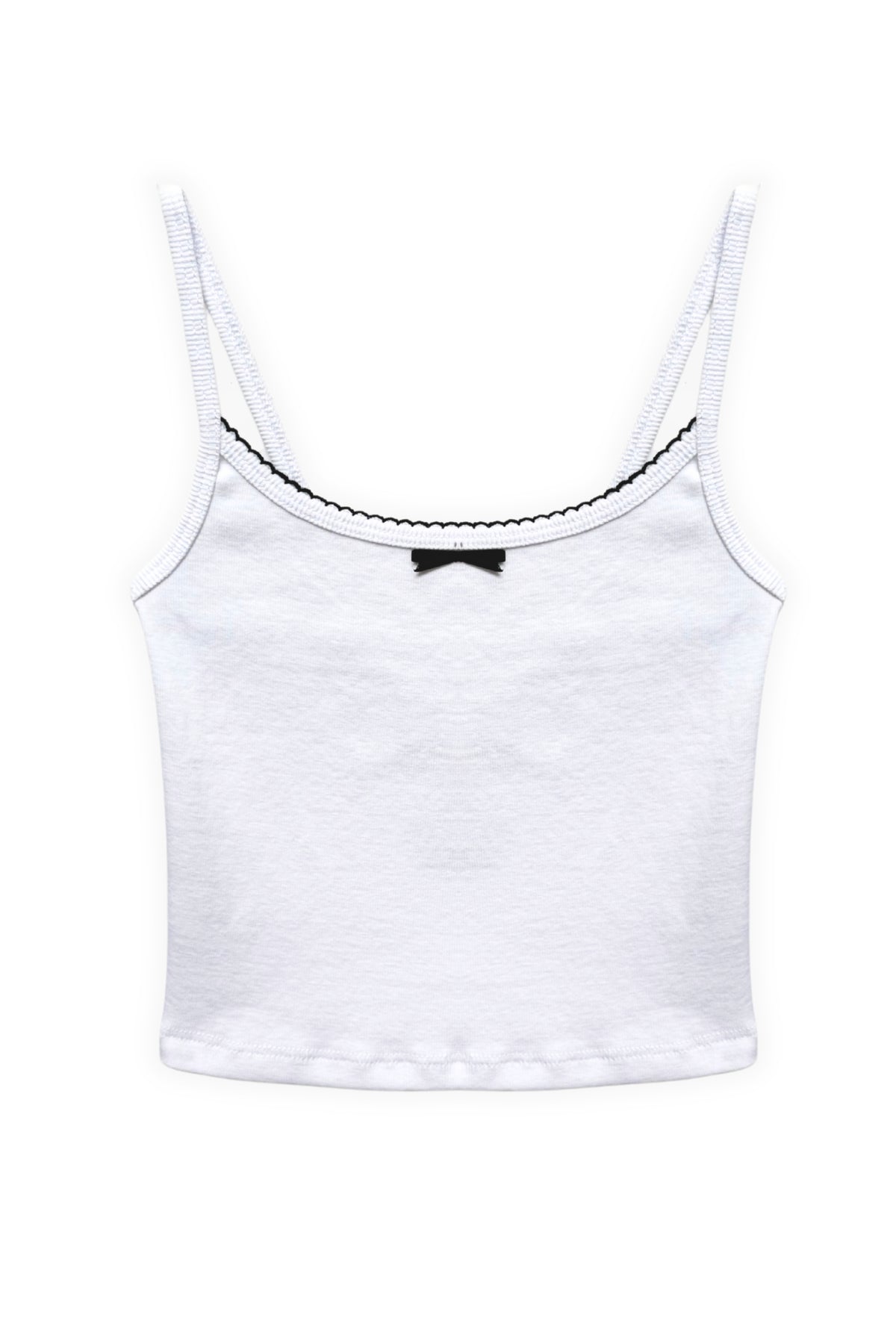 KatieJ NYC - Tween - White/Black Mimi Cami With Contrast Bow