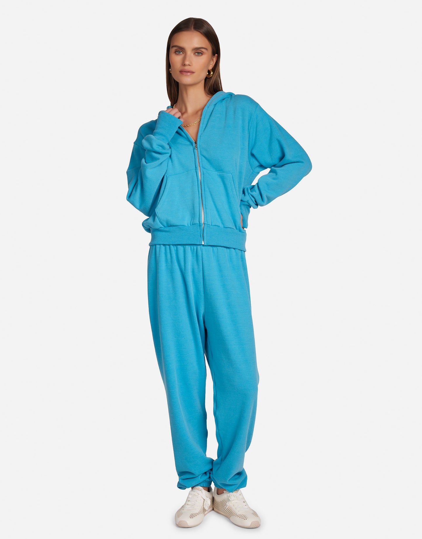 Michael Lauren - Women - Vivid Blue Baywood Crop Zip Hoodie