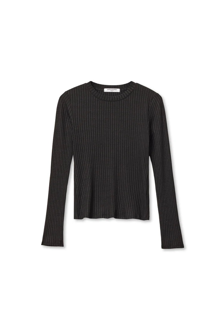 Perfect White Tee - Women -Black Lydia Poor Boy Long Sleeve Top