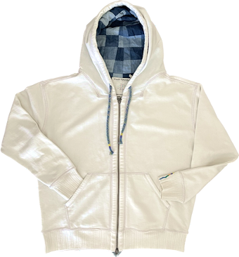 Two Hands - Women - White Jean Zip Front Hoodie