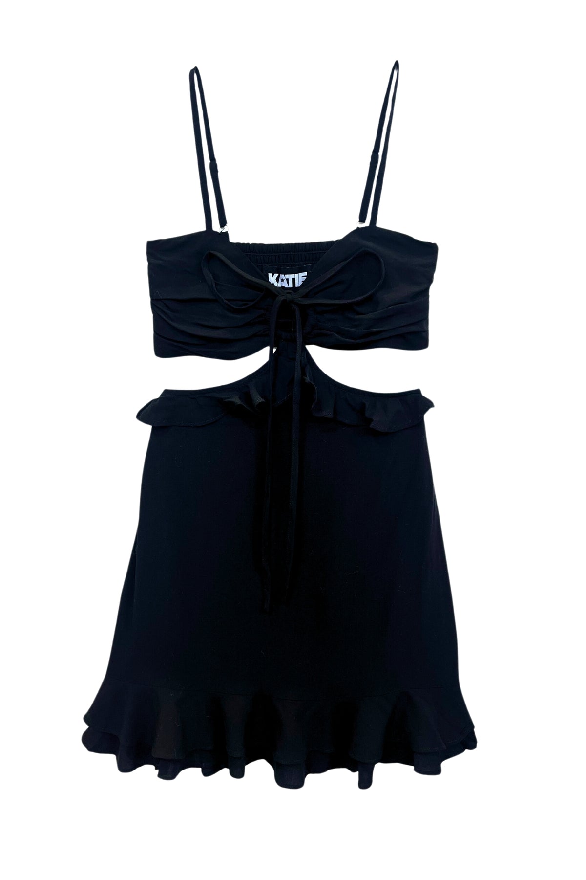 JUNIOR ZARA CUTOUT SOLID DRESS Black / LG JUNIOR ZARA CUTOUT SOLID DRESS Black / LG
