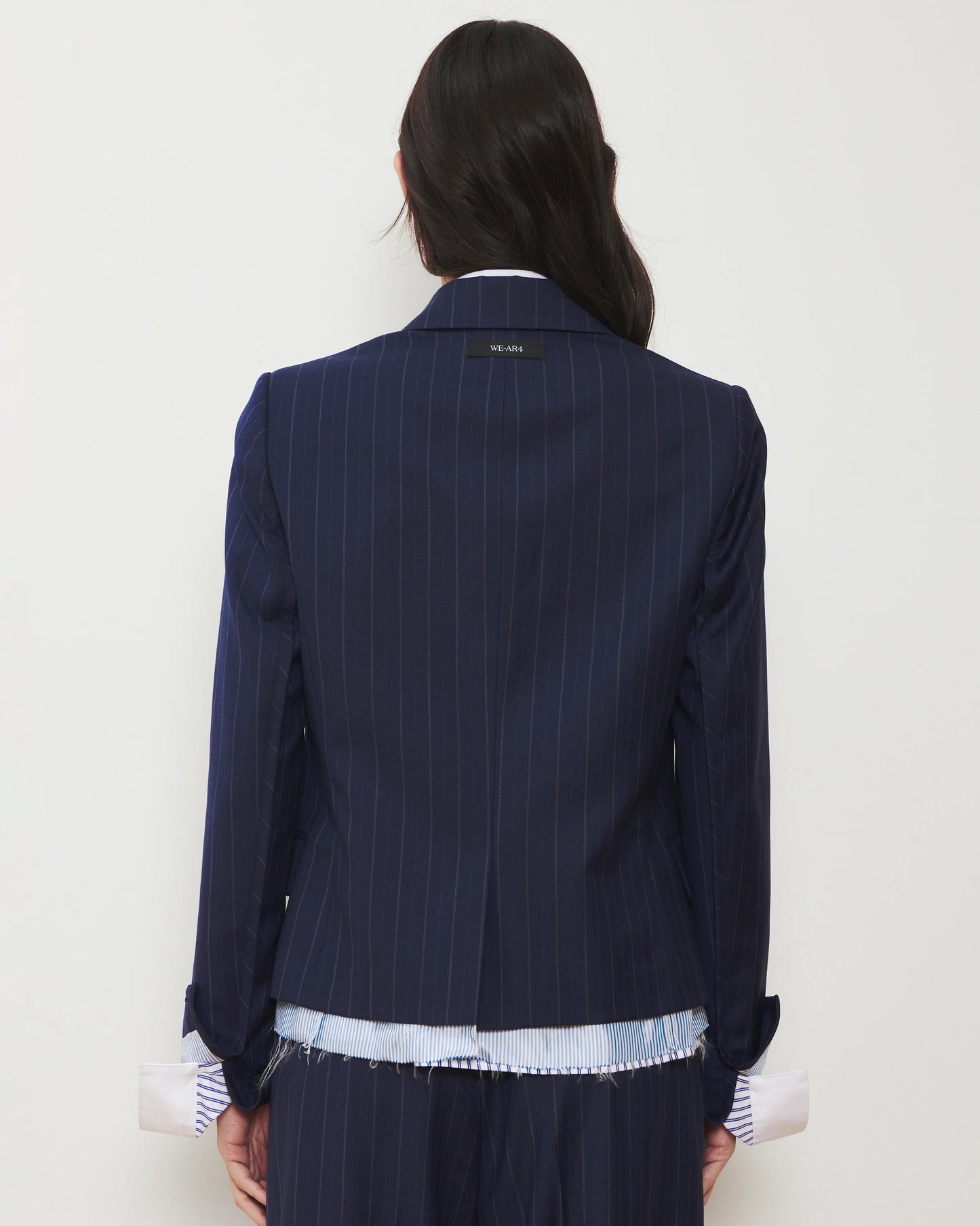 We-Ar4 - Women - Navy Pinstripe Hutton Blazer