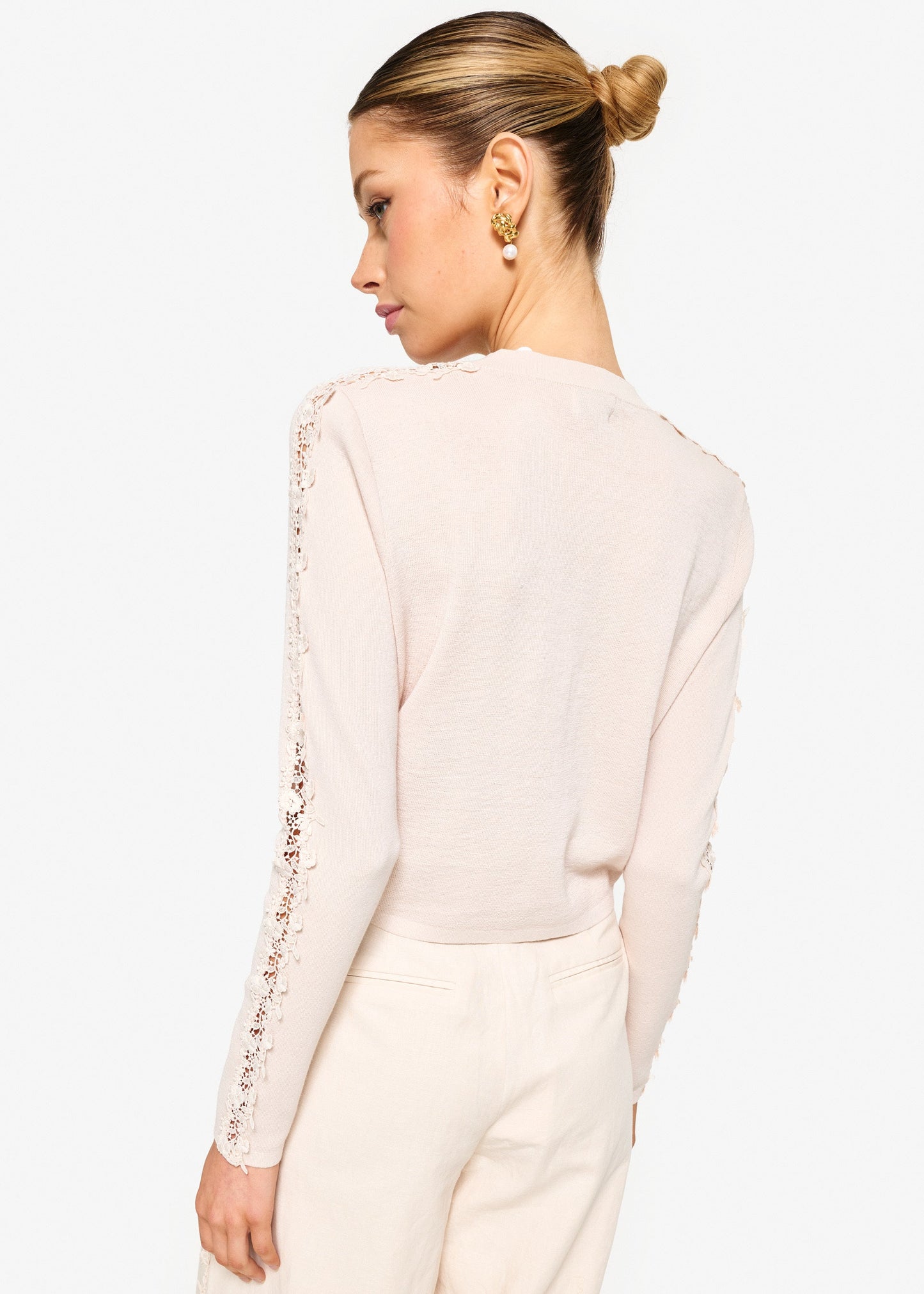 Cami NYC - Women - Bone Garcia Lace Trim Cardigan