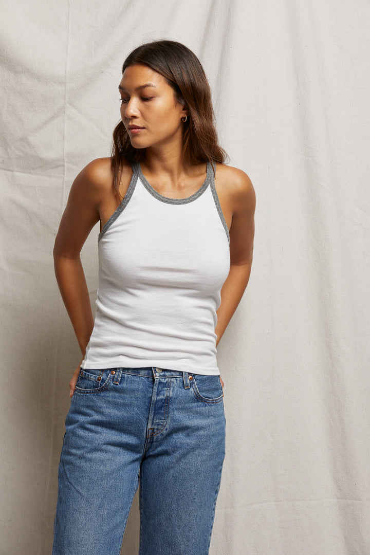 Perfect White Tee - Women - White/Heather Grey Shae Tank