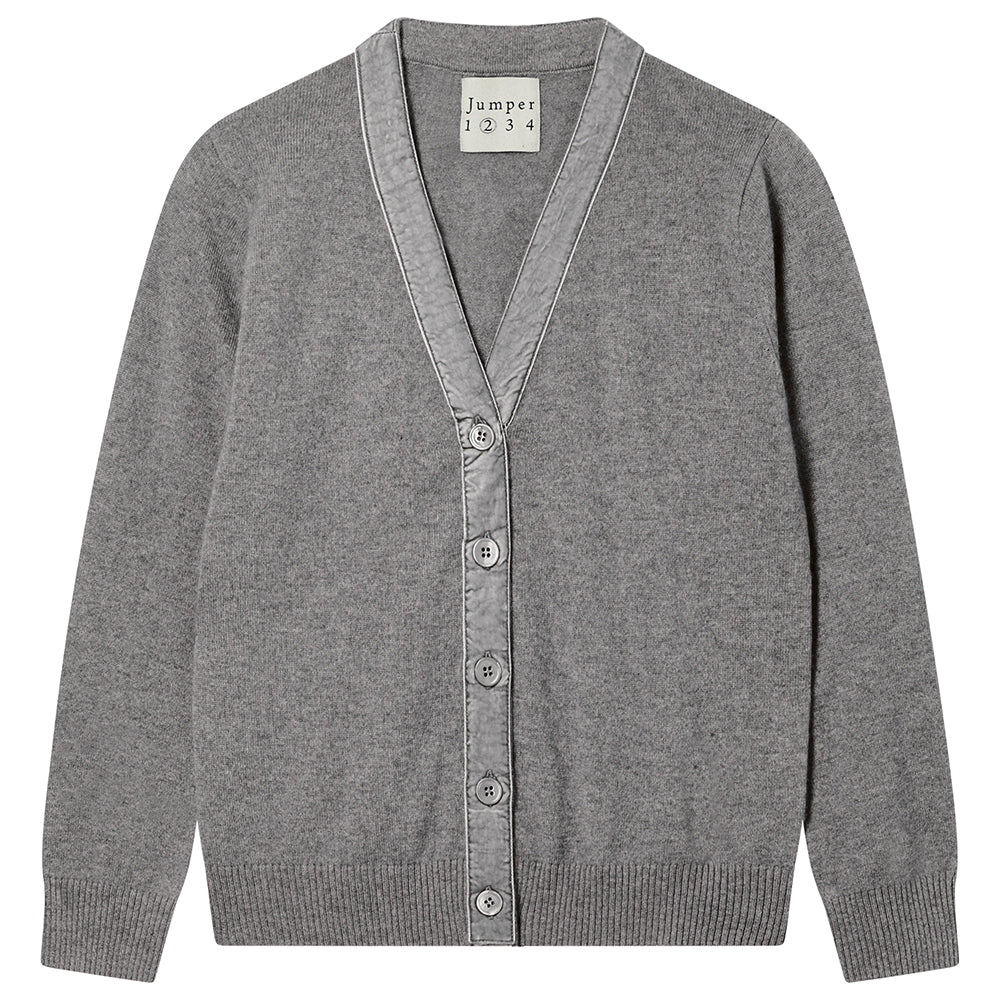 Jumper 1234 - Women - Mid Grey Velvet Little Cardigan