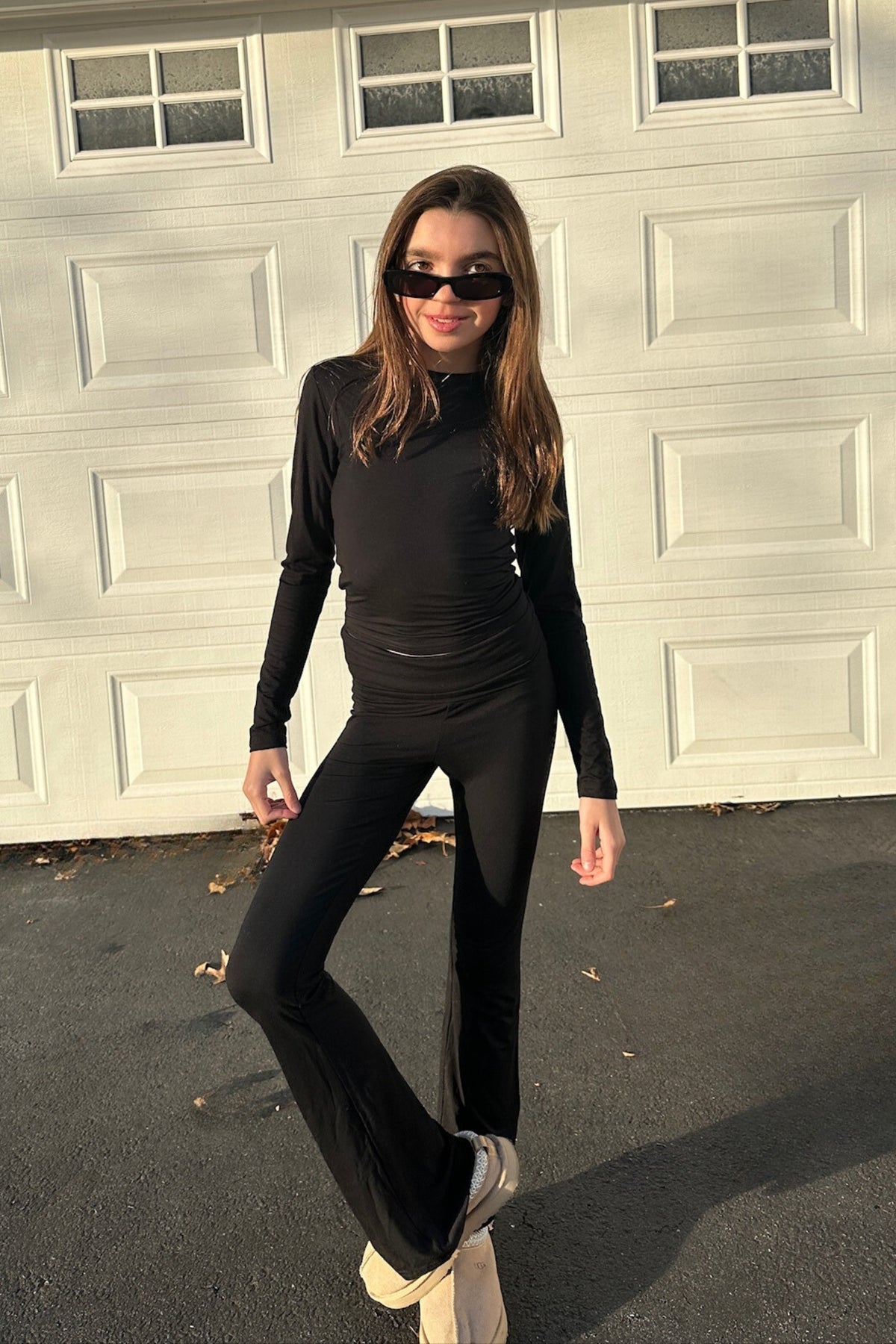 KatieJ NYC - Tween - Black Summer Roll Over Pant