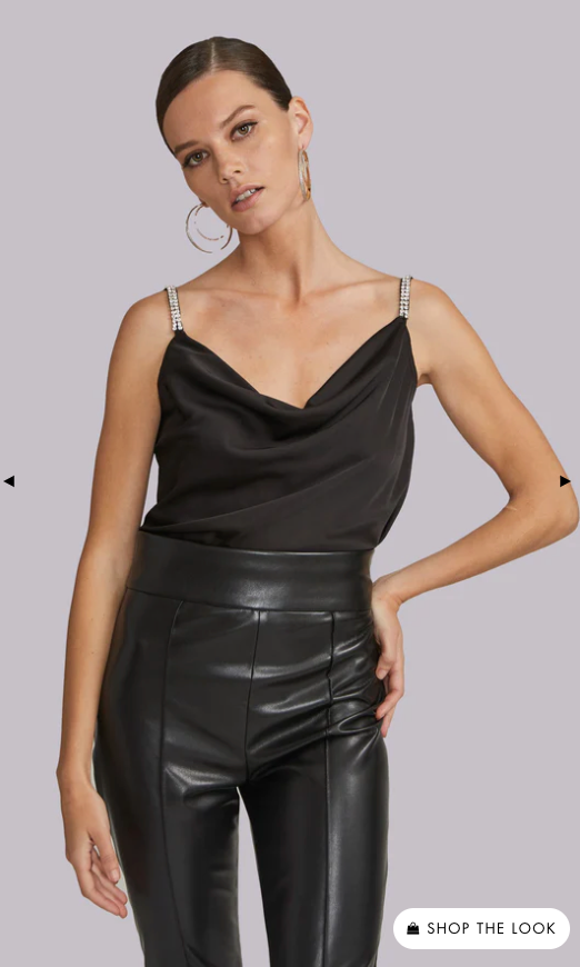 Generation Love - Women - Black Lori Crystal Strap Cami