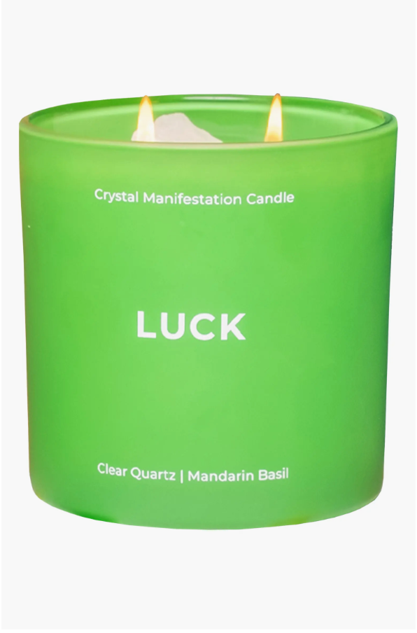 Jill and Ally - Luck Clear Quartz Crystal Intention Candle