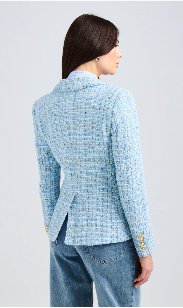 Generation Love - Women - Sky Blue Multi Eliza Tweed Blazer