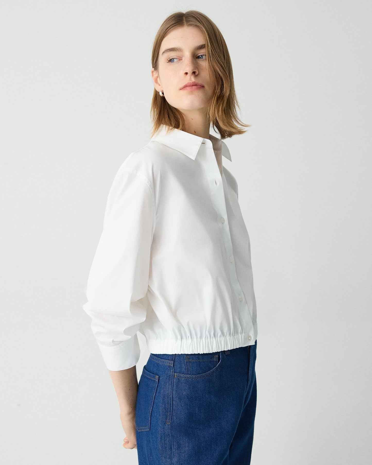 Theory - Women - White Cropped Shirt