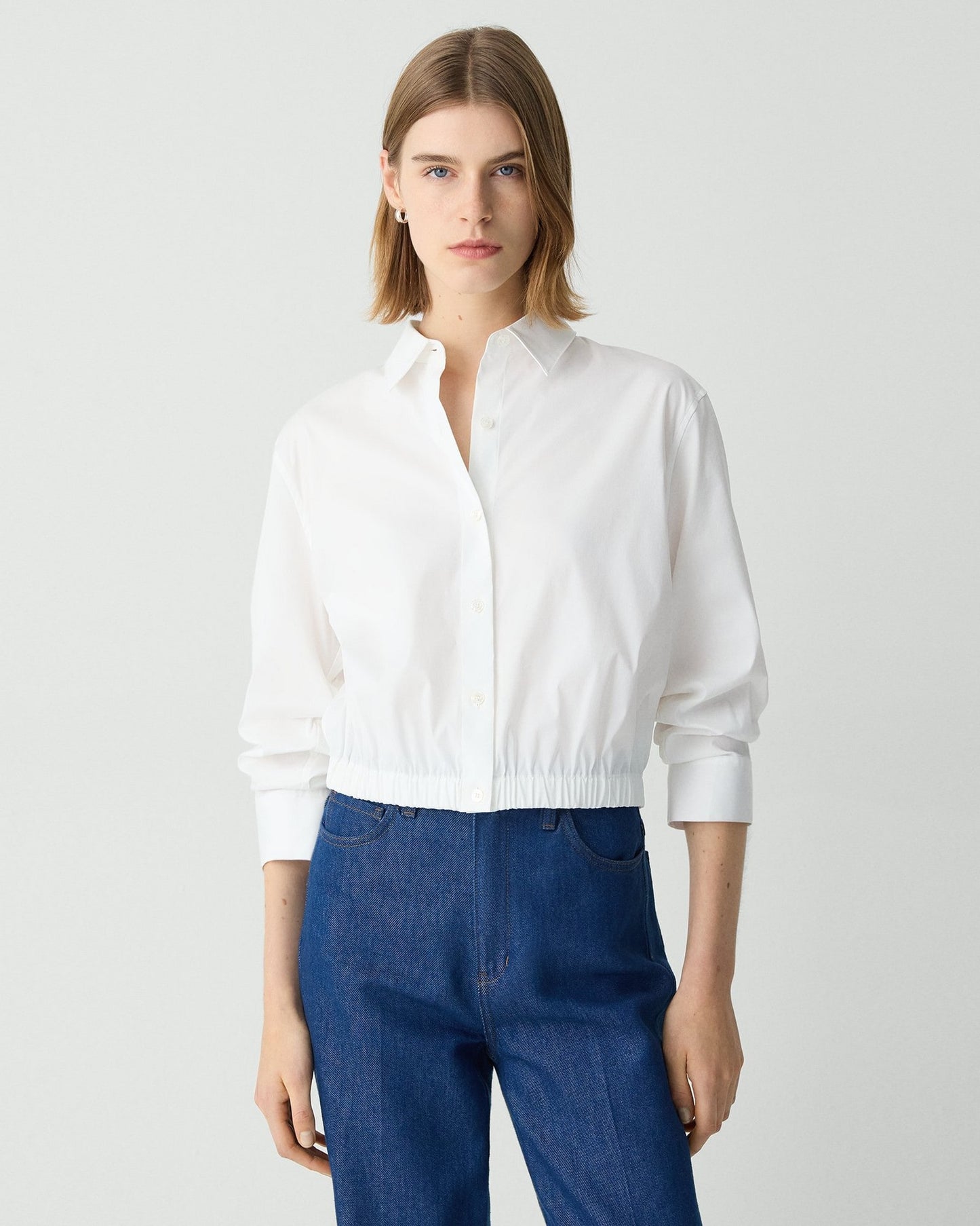Theory - Women - White Cropped Shirt
