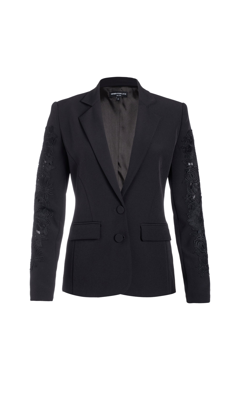 Generation Love - Women - Black Venturi Lace Combo Blazer