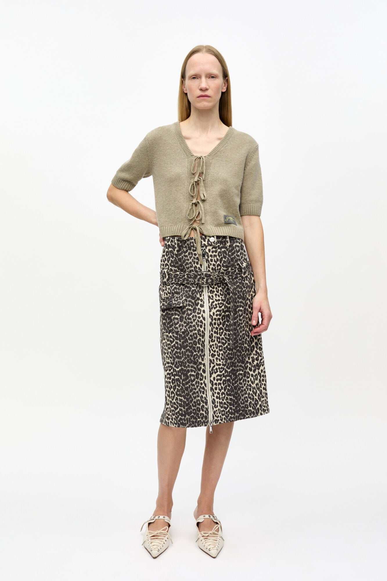 Ganni - Women - Leopard Tweed Midi Skirt