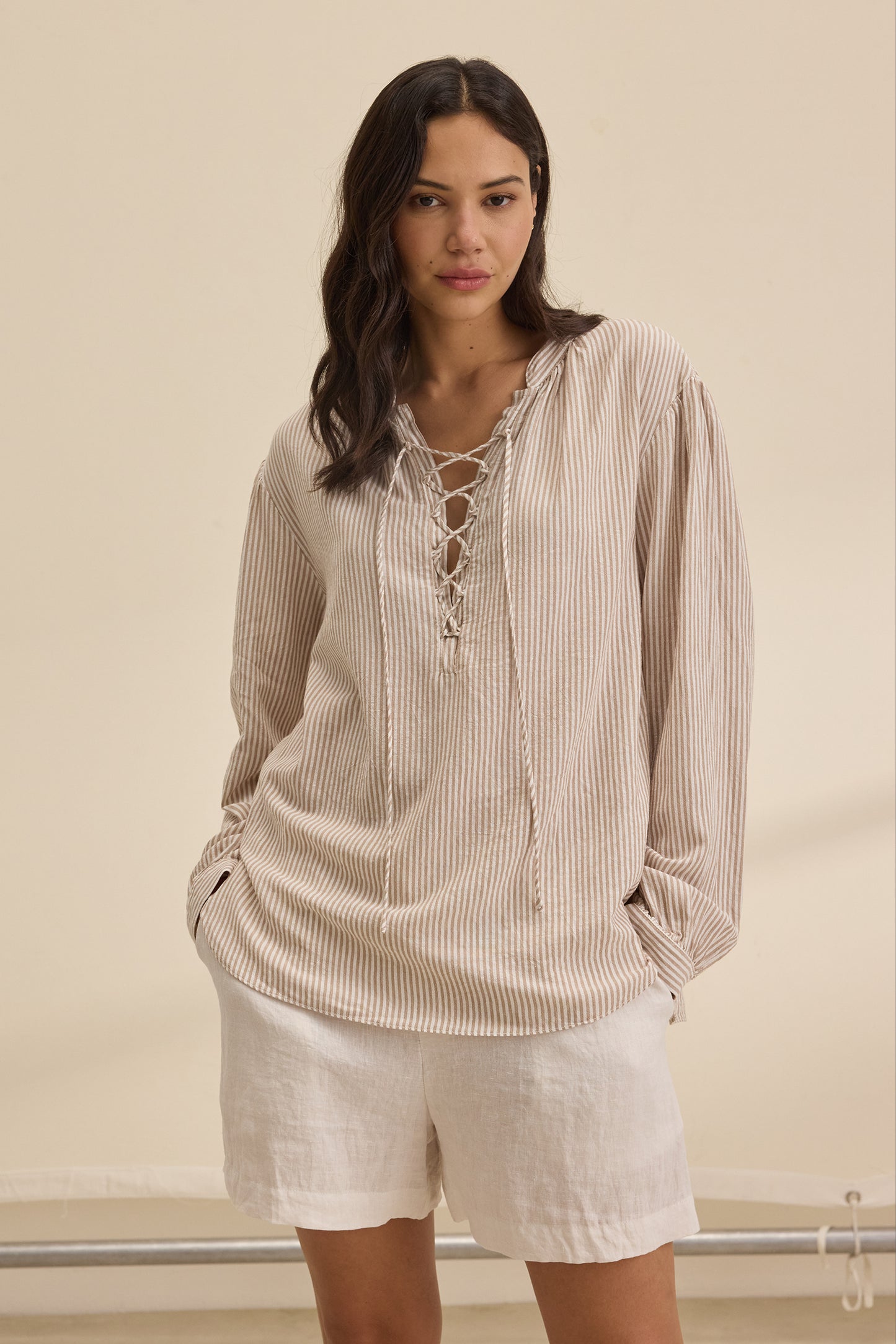 Velvet - Women - Oatmeal Deara Blouse