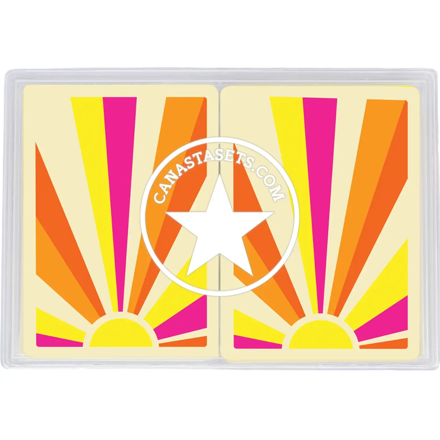 Guys N Gals - 2 Pack Plastic PVC Canasta Cards SUN RAY Sunshine