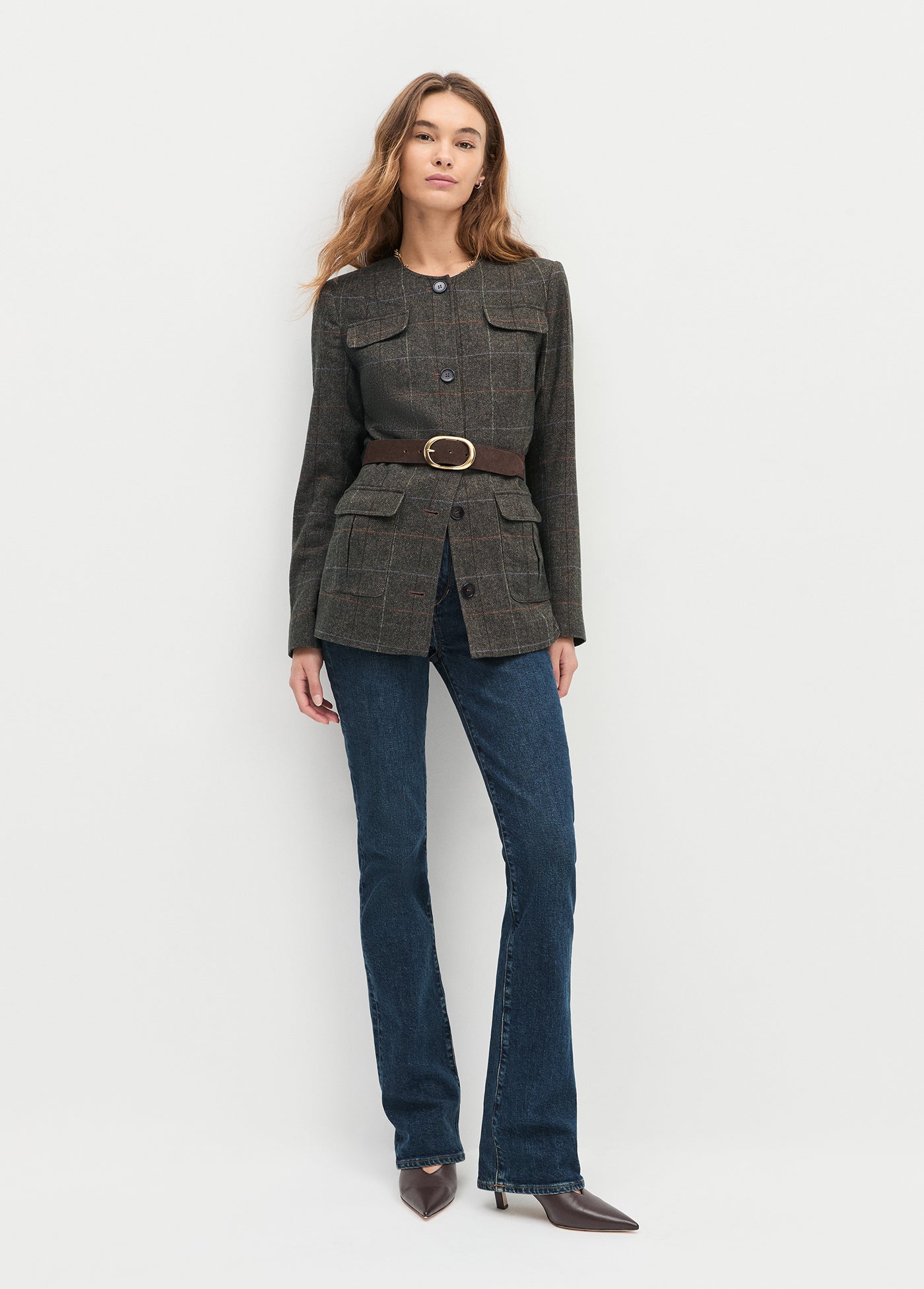 Favorite Daughter - Women - Mocha Plaid The Spencer Jacket