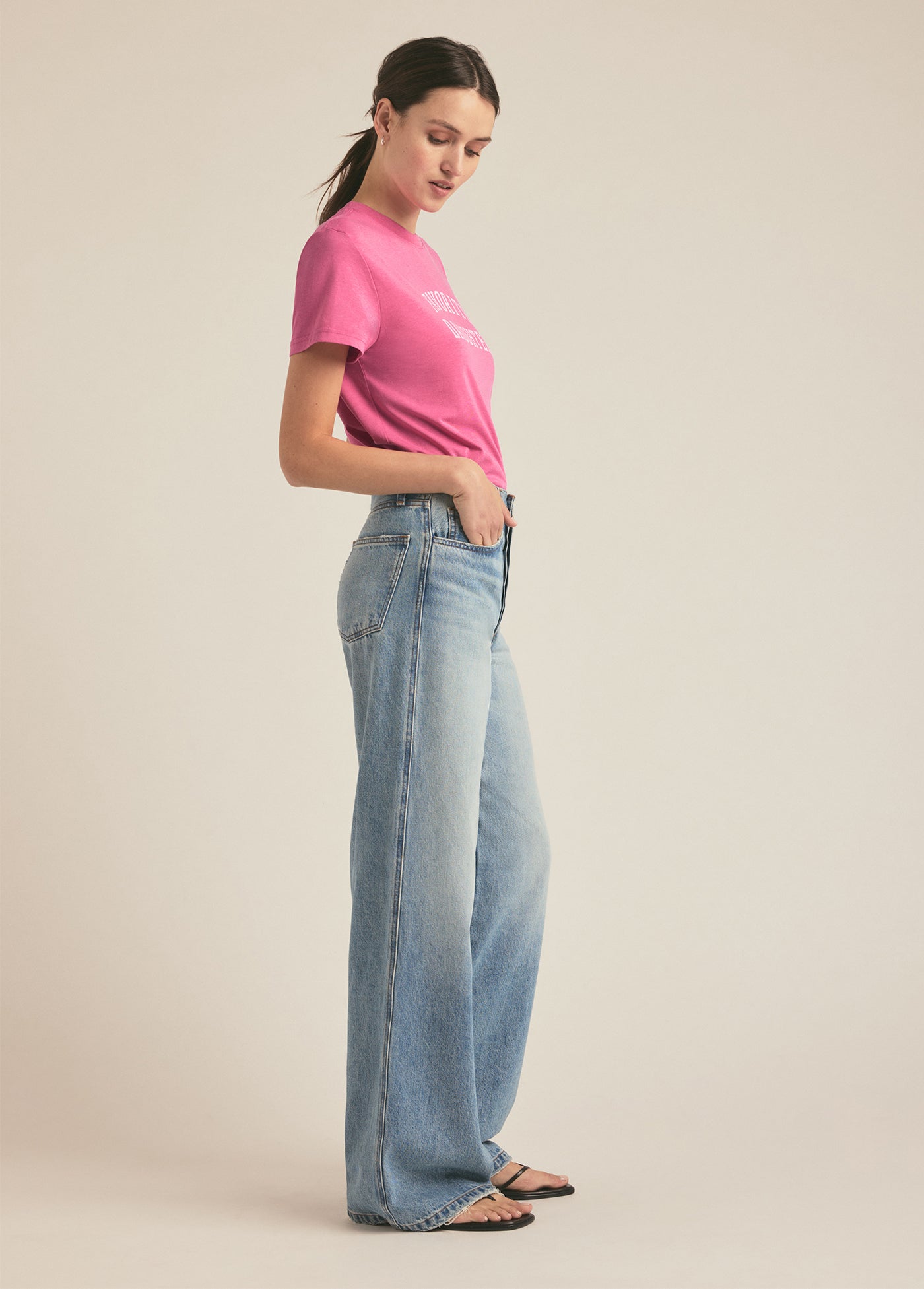 Favorite Daughter - Women - Deep Rose The Cropped Collegiate Tee