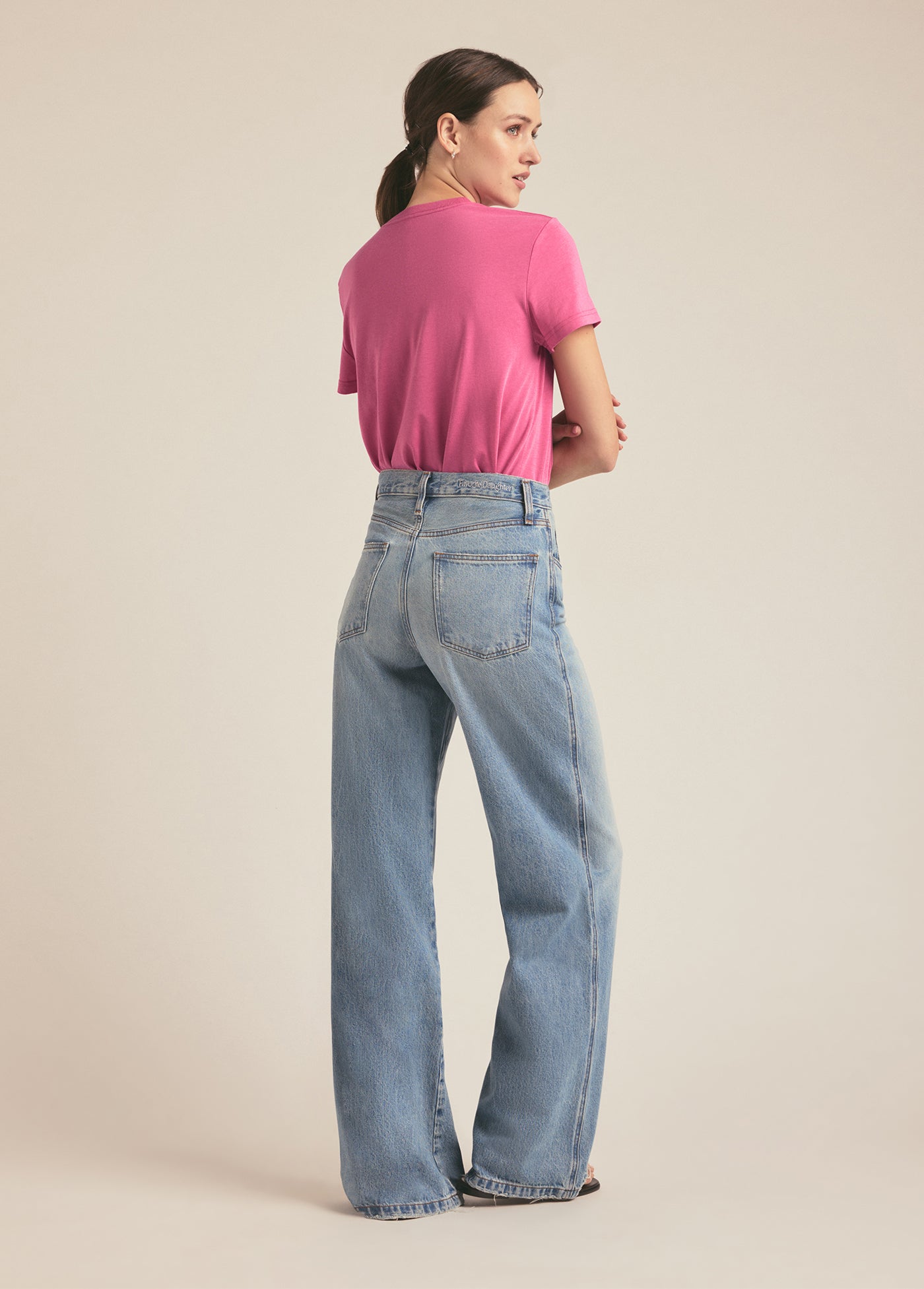 Favorite Daughter - Women - Deep Rose The Cropped Collegiate Tee