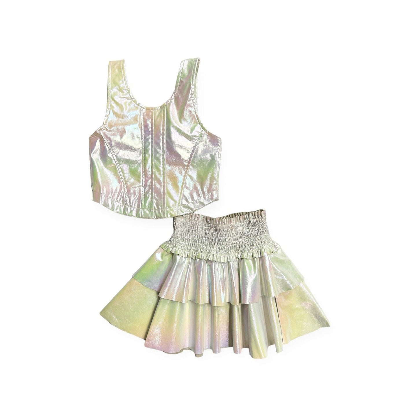 Flowers by Zoe - Tween - Pearl Iridescent Pleather Corset