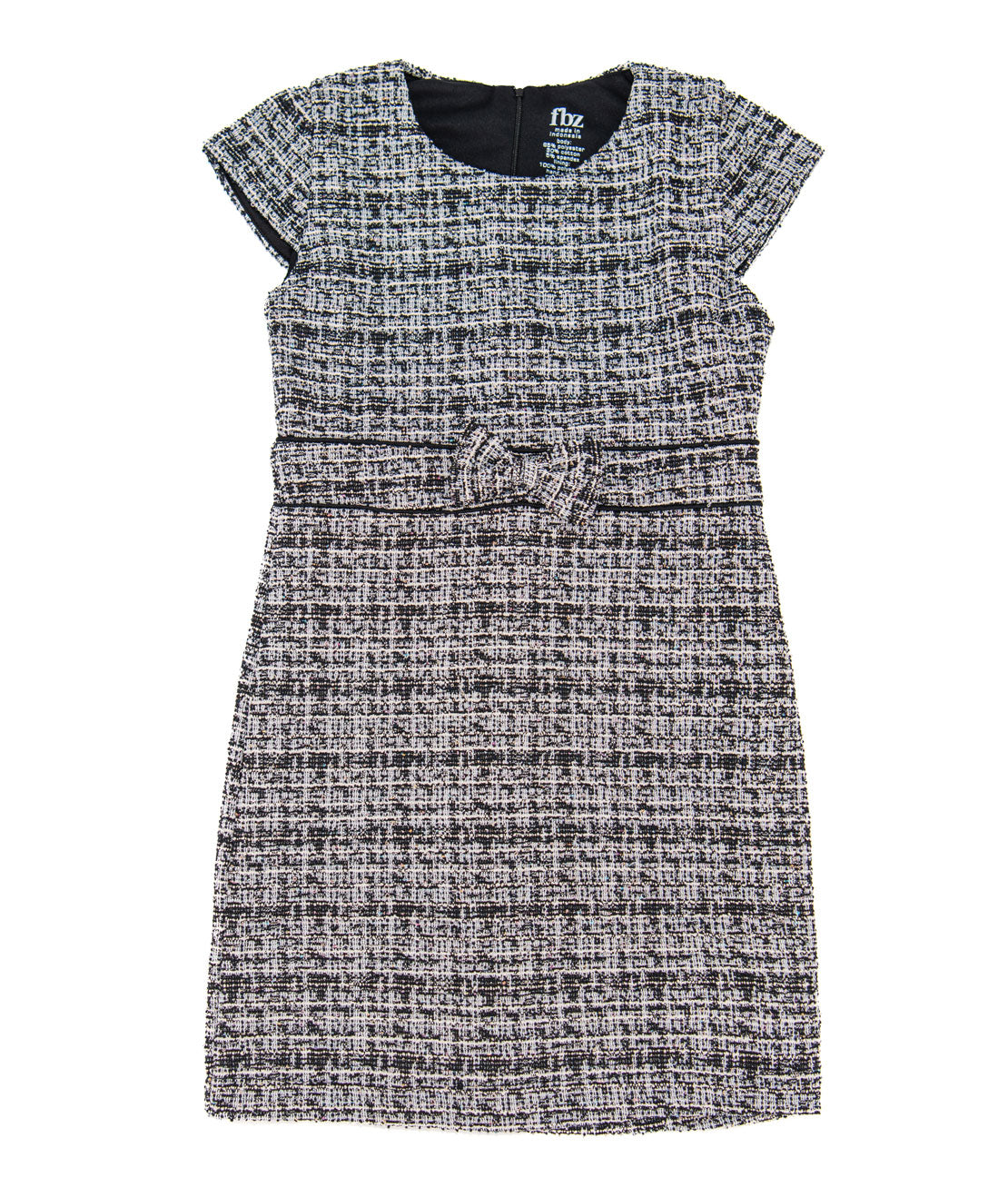 Flowers by Zoe - Tween - Black Ellerie Tweed Bow Dress