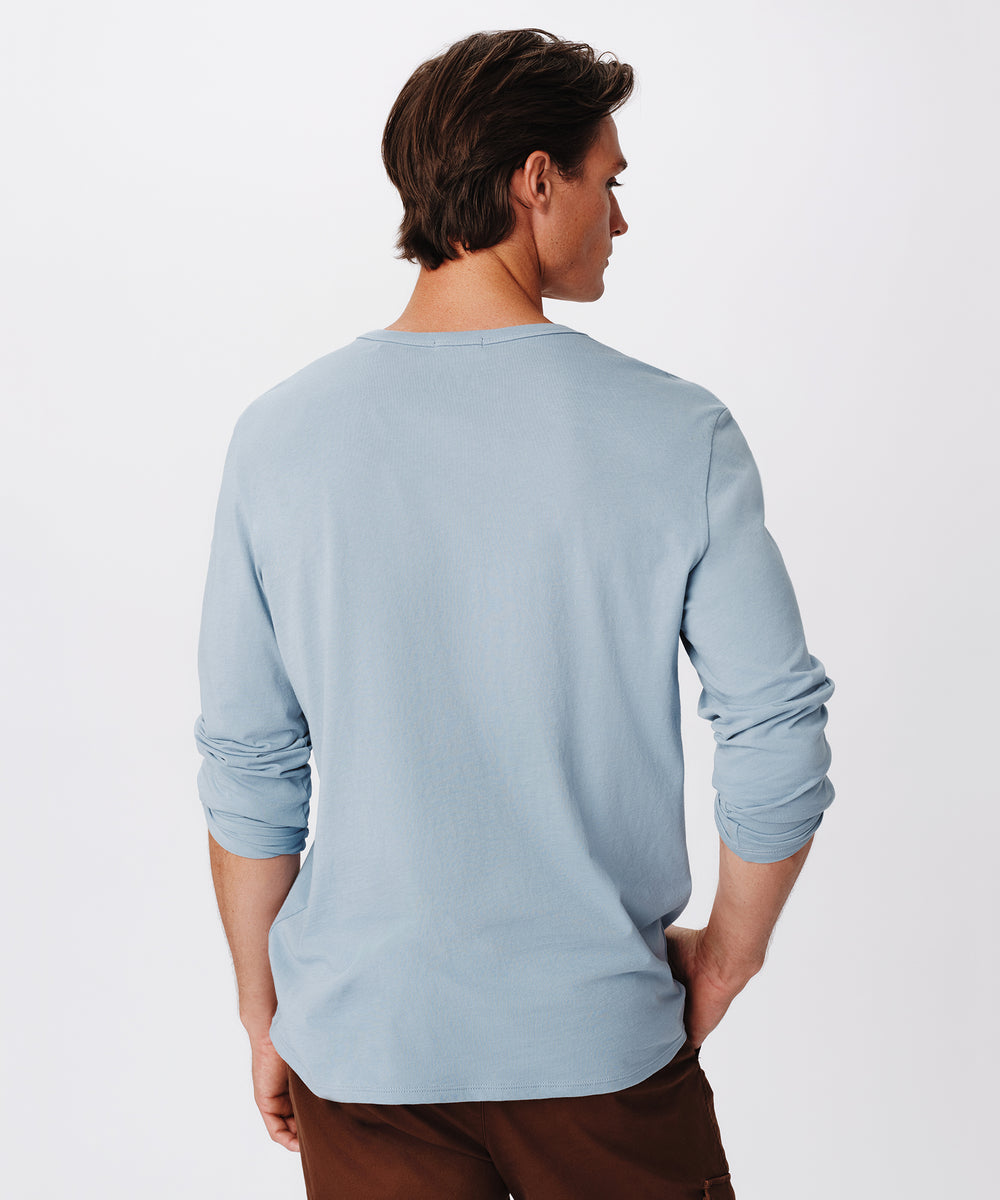 ATM - Men - Hazy Blue Classic Jersey Long Sleeve Henley