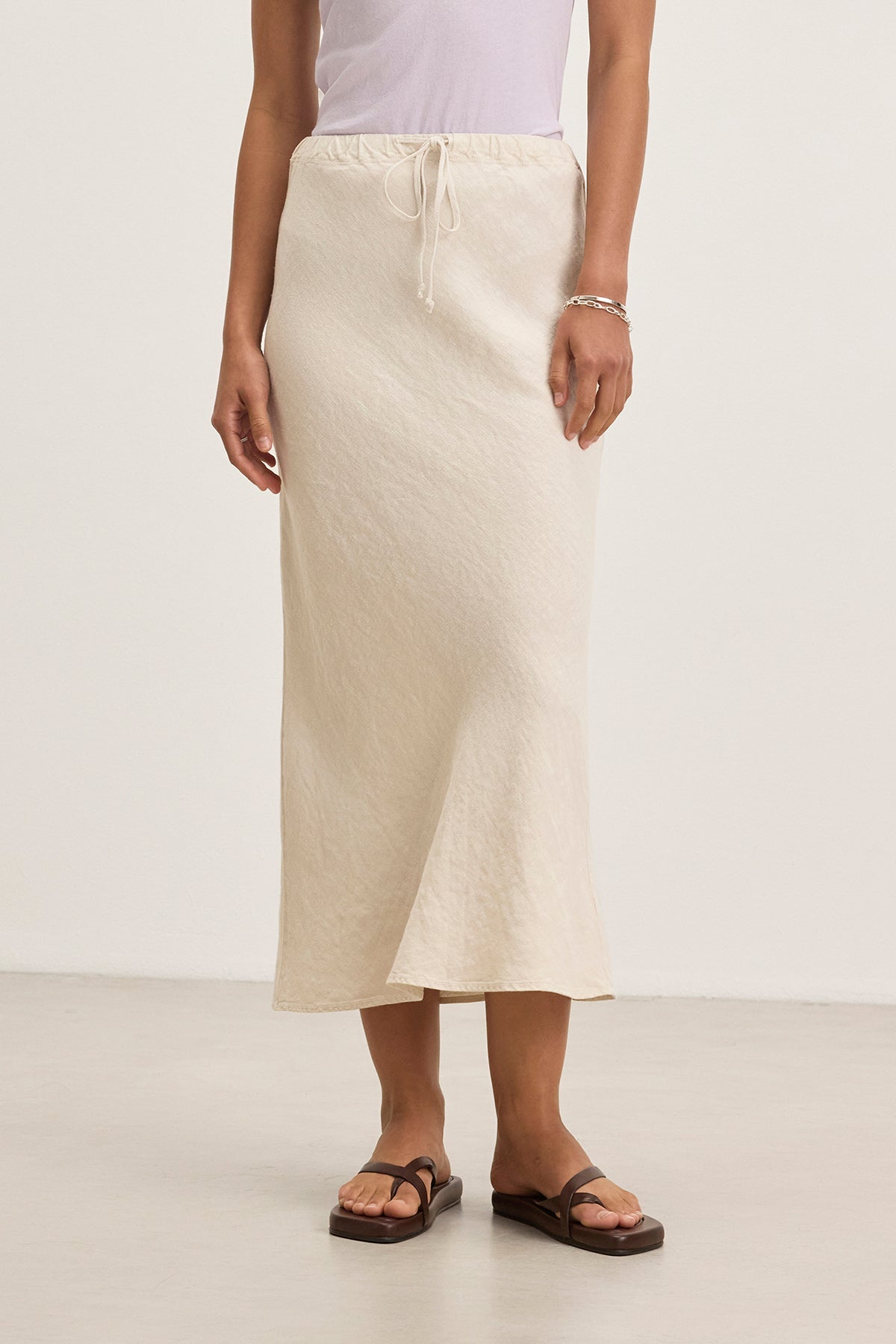 Velvet by Graham & Spencer - Women - Bisque Beka Heavy Linen Skirt