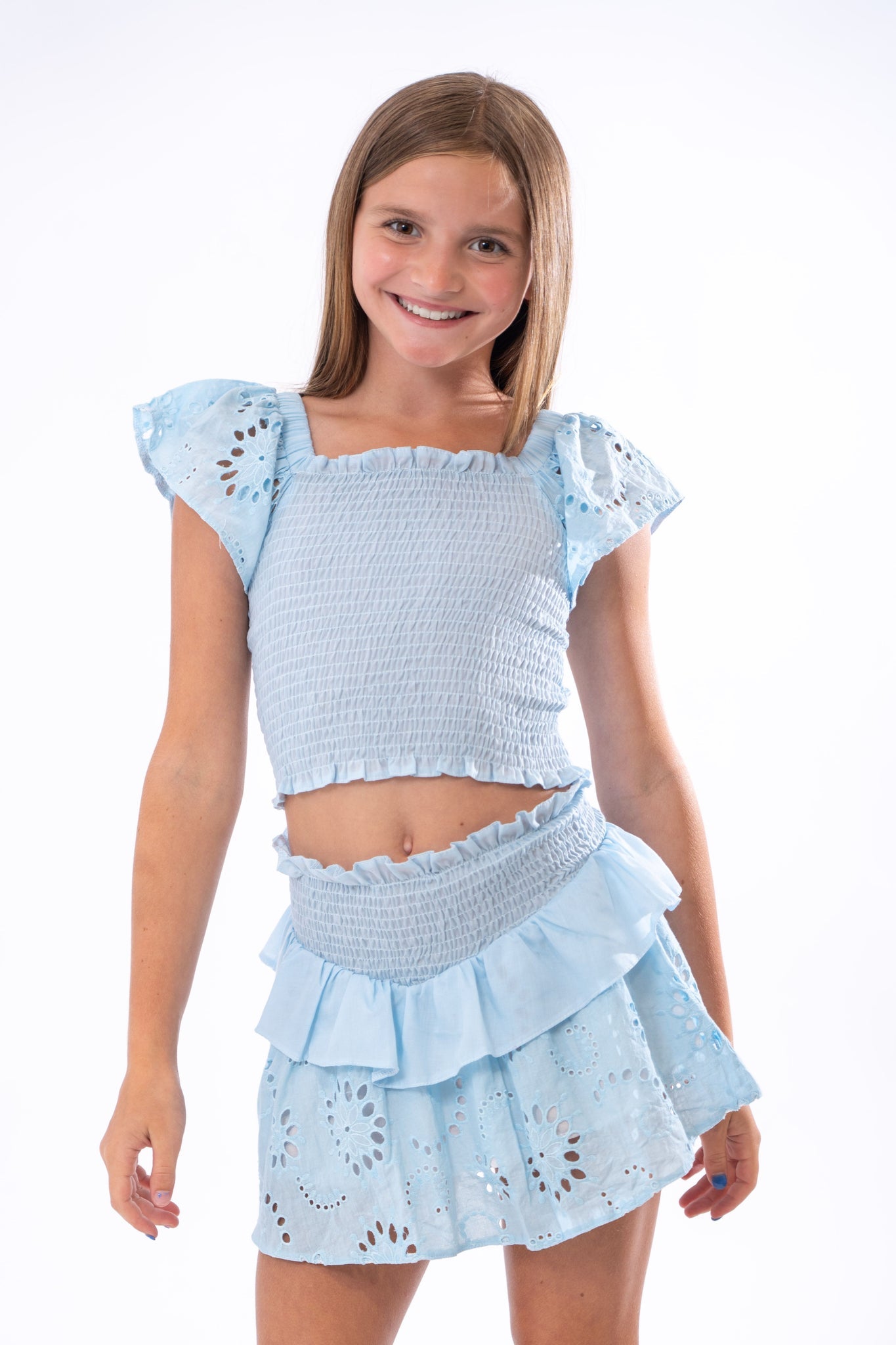 Tweenstyle - Girls - Light Blue Eyelet Set