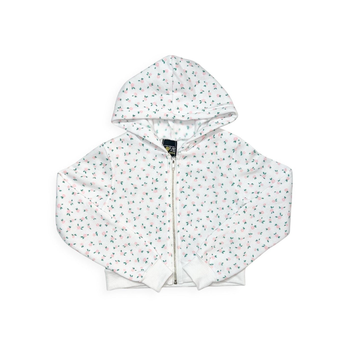 Love Junkie - Tween - Pink Floral Zip Up Hoodie