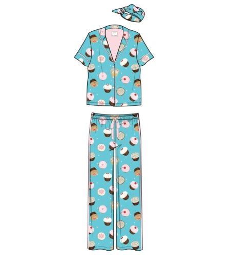 P.J Salvage - Women - Sweet Life Cupcake Print 3-Piece PJ Set