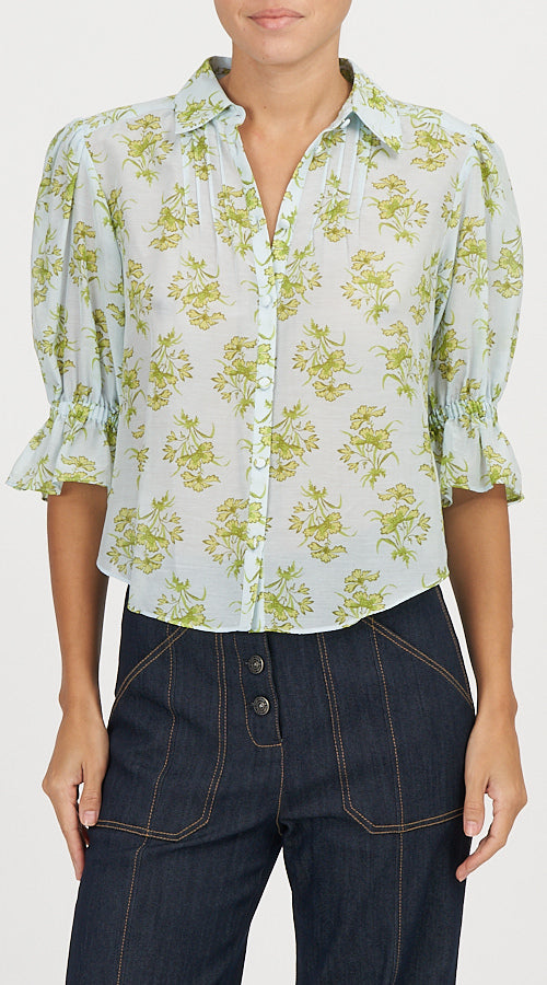Cinq a Sept - Women - Whispering Sky Multi Floral Pintuck Fiona Top