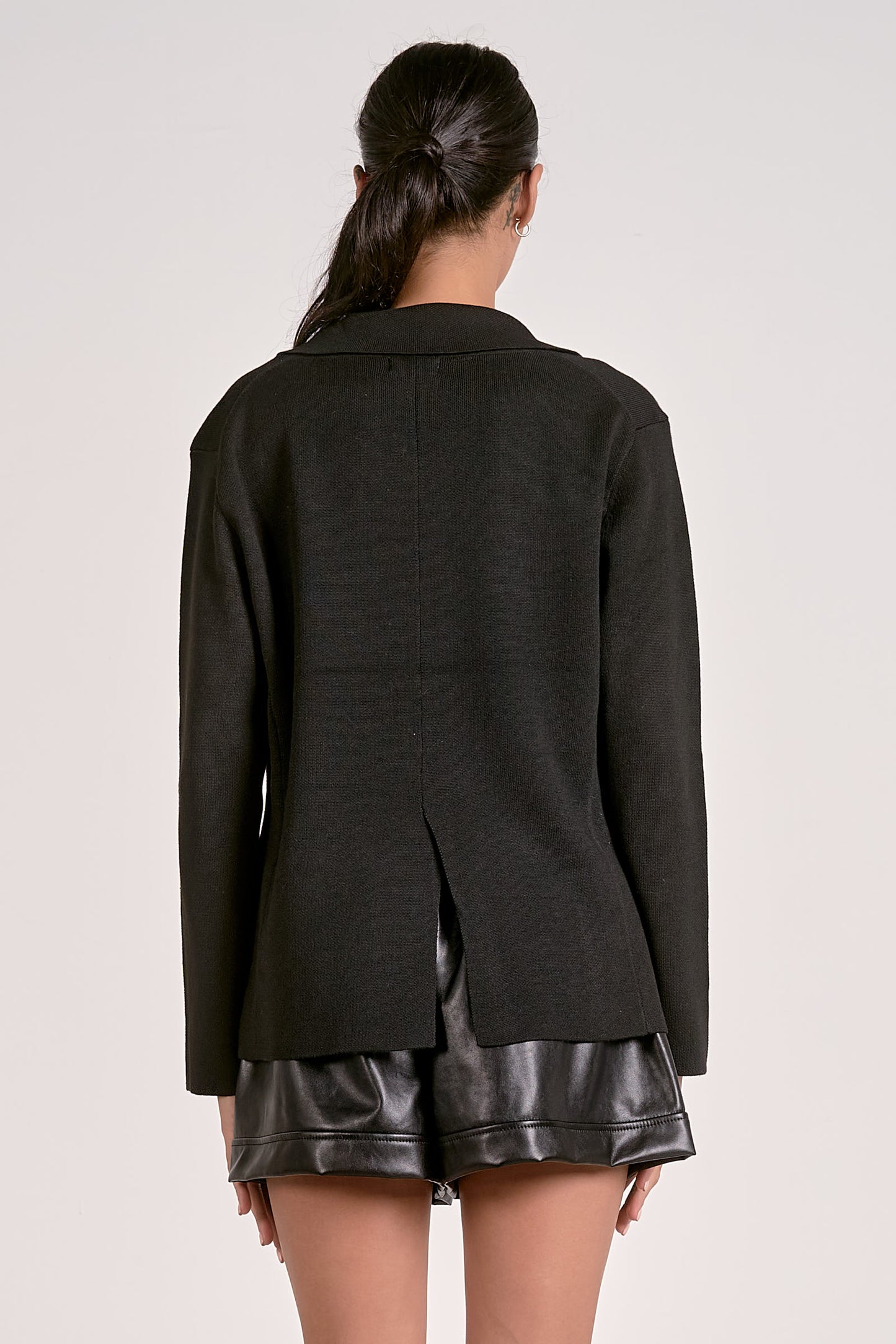 Elan - Women - Black Sweater Blazer
