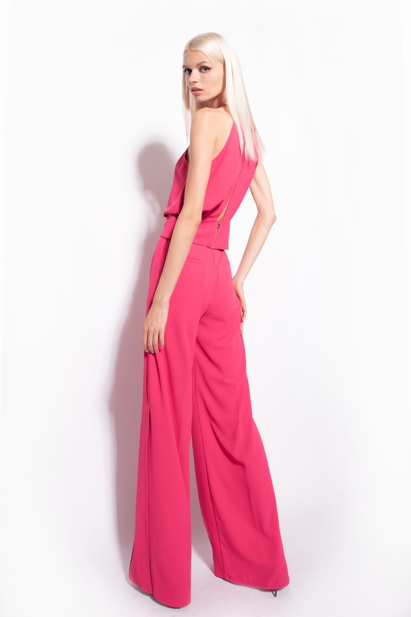 PINKO - Women - Raspberry Red Flowing Crepe Crop Top