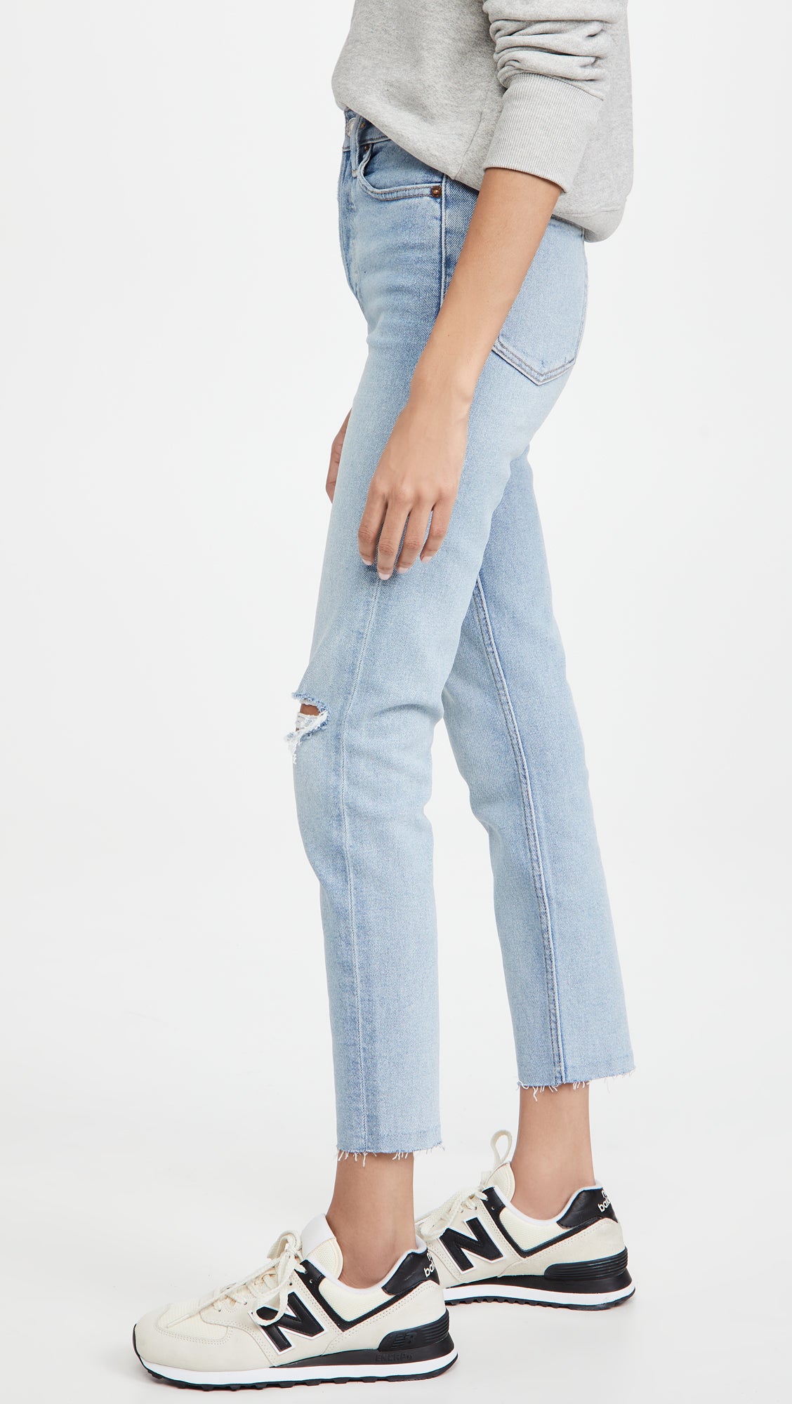 Guys N Gals RE/DONE 90s High Rise Ankle Crop Worn Light Blue