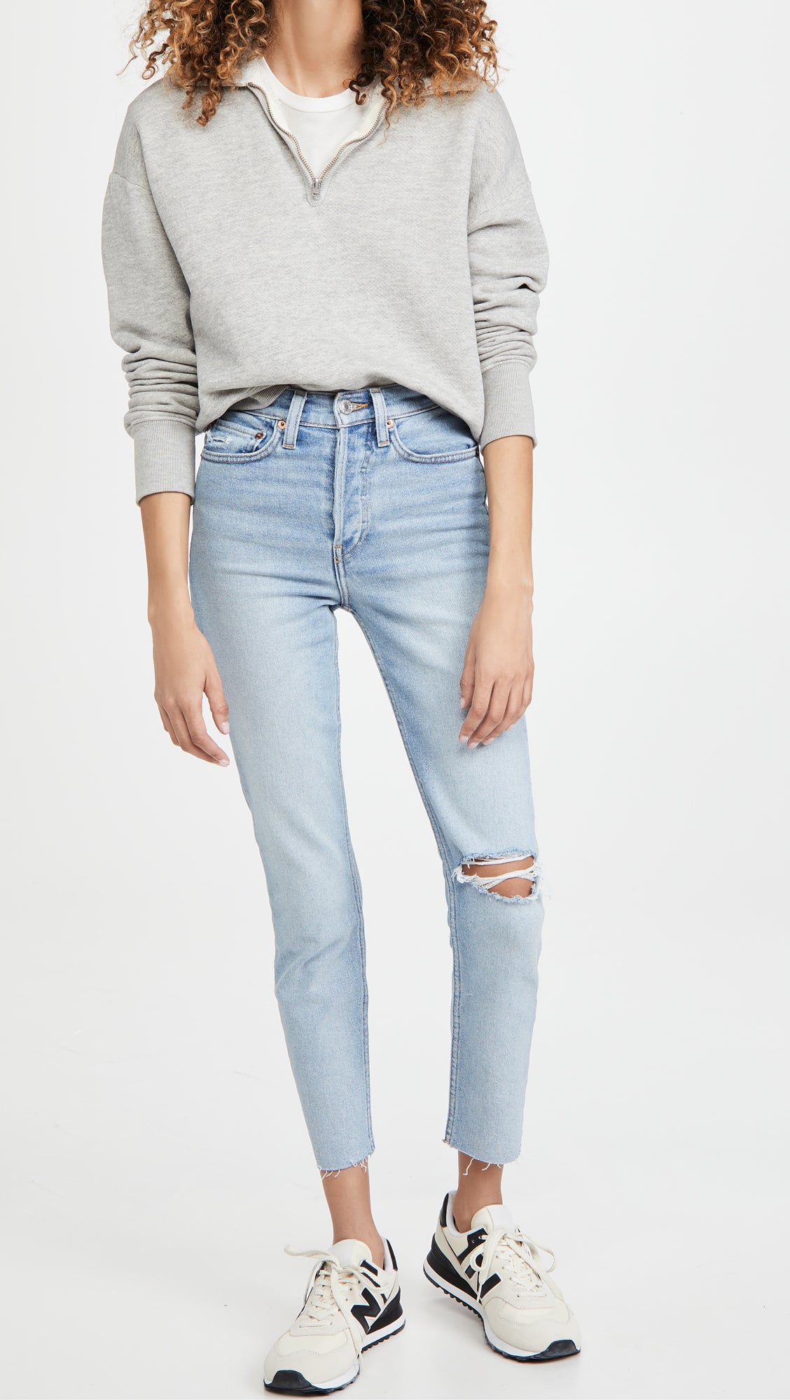 Guys N Gals RE/DONE 90s High Rise Ankle Crop Worn Light Blue