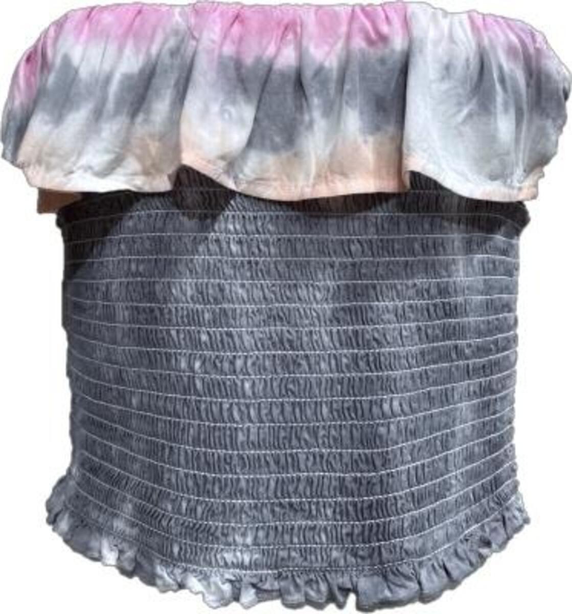Guys N Gals Vintage Havana Kids Stripe Tie Dye Ruffle Smocked Top