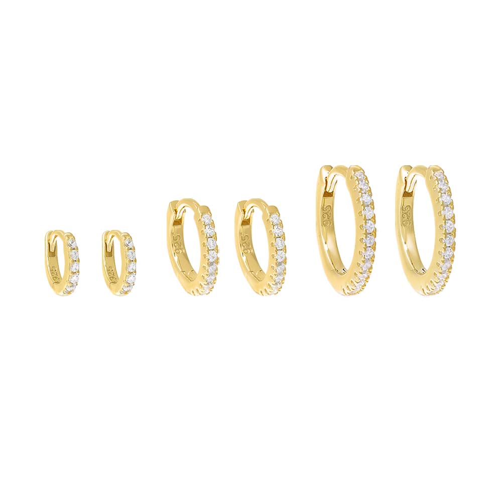 Adina Eden - Women - Triple Pavè Huggie Earring Combo Set