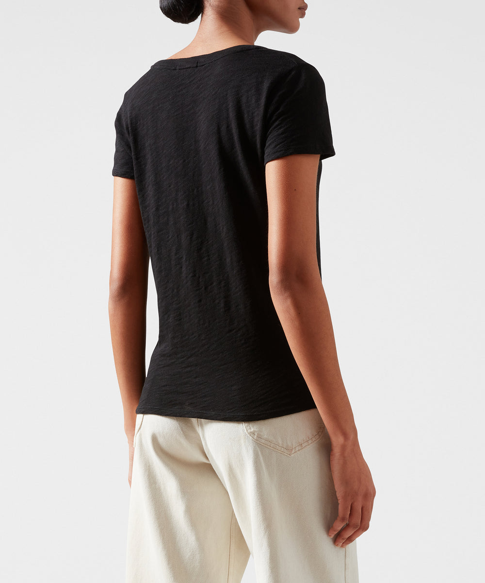 ATM - Women - Slub Jersey Schoolboy V-neck Tee