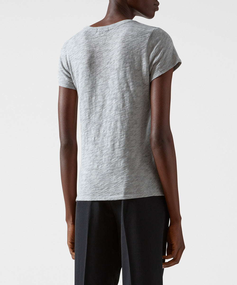ATM - Women - Slub Jersey Schoolboy V-neck Tee