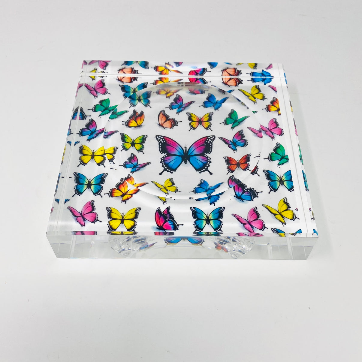 Butterfly Acrylic Block Candy Dish Catchall