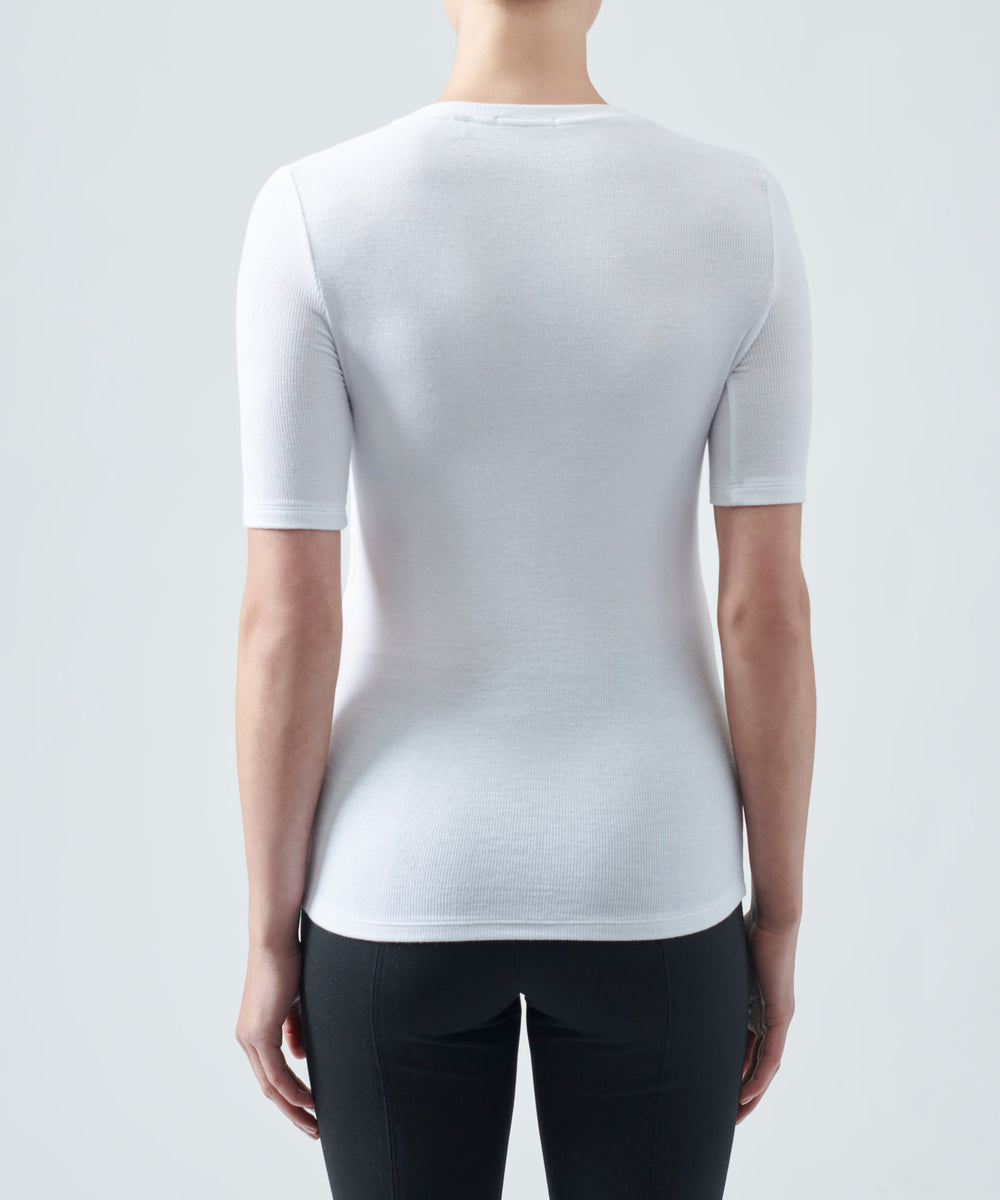 ATM - Women - Modal Rib Short Sleeve V-Neck Tee