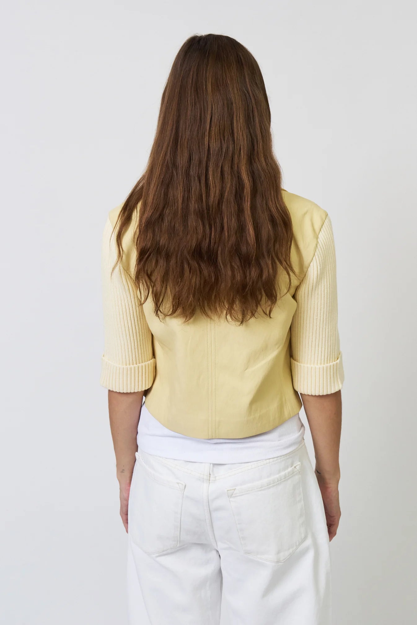 Central Park West NY - Women - Yellow Ophelia Cropped Vegan Sweater Jacket