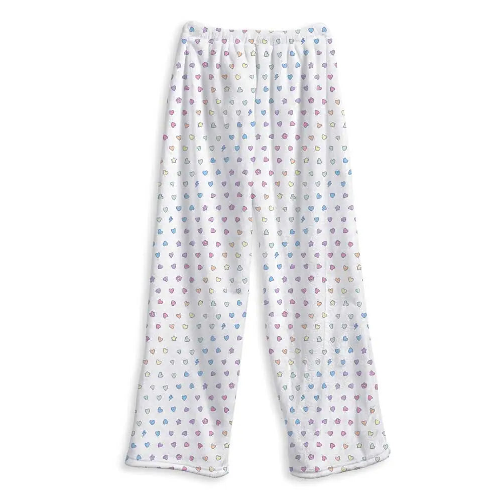 Top Trenz - White  Rainbow Remix Fuzzy Lounge Pant
